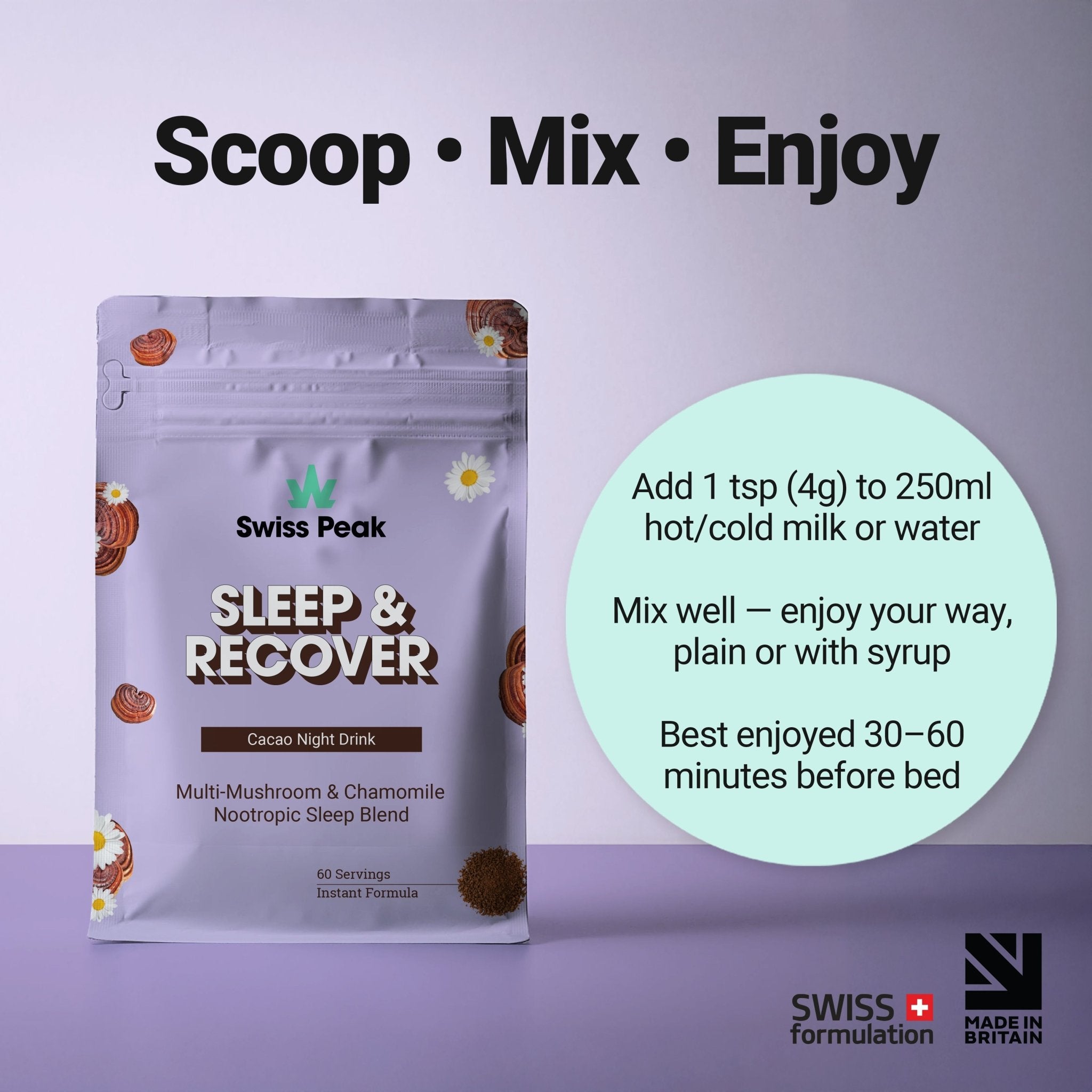 Sleep Mushroom Cacao Blend | 240g - SwissPeakCBD